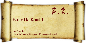 Patrik Kamill névjegykártya